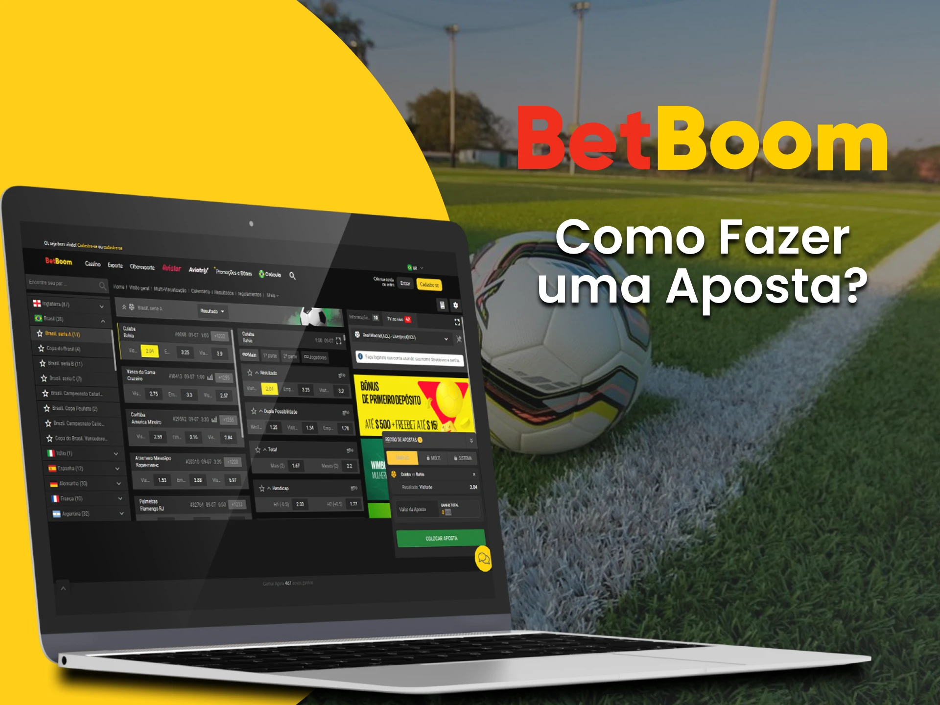 Siga todos os passos e aposte em esportes com a casa de apostas BetBoom online.
