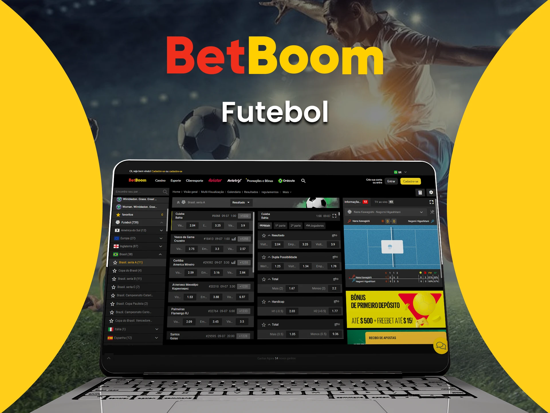 Para apostas em futebol online, escolha o BetBoom.