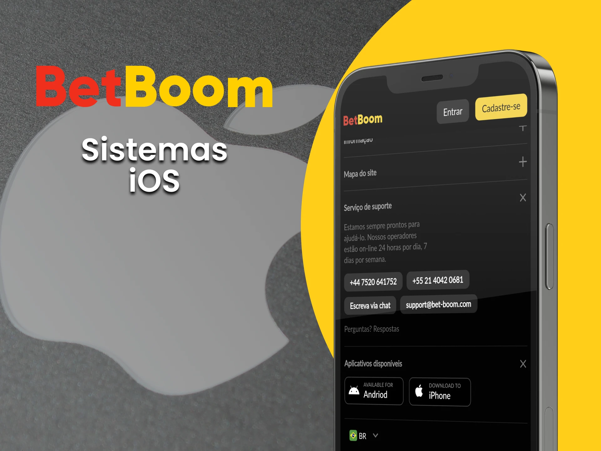 Faça o download do aplicativo BetBoom em seu dispositivo iOS.