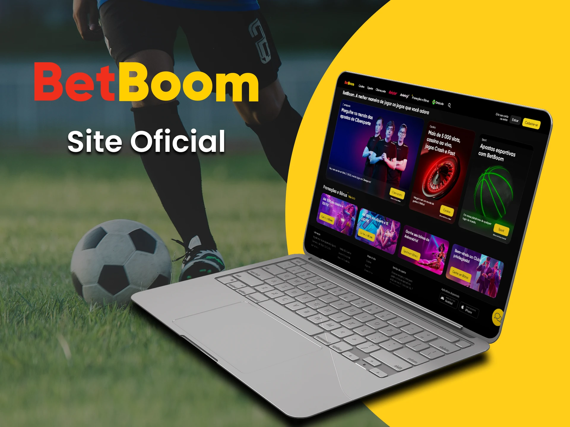 Visite a página oficial do site BetBoom apostas.