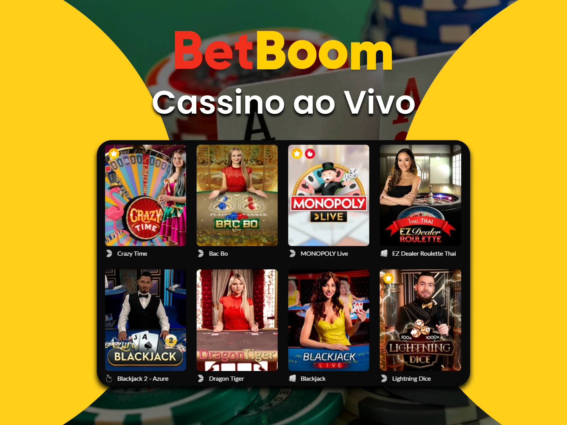 Jogue Cassino ao Vivo no BetBoom Brasil.