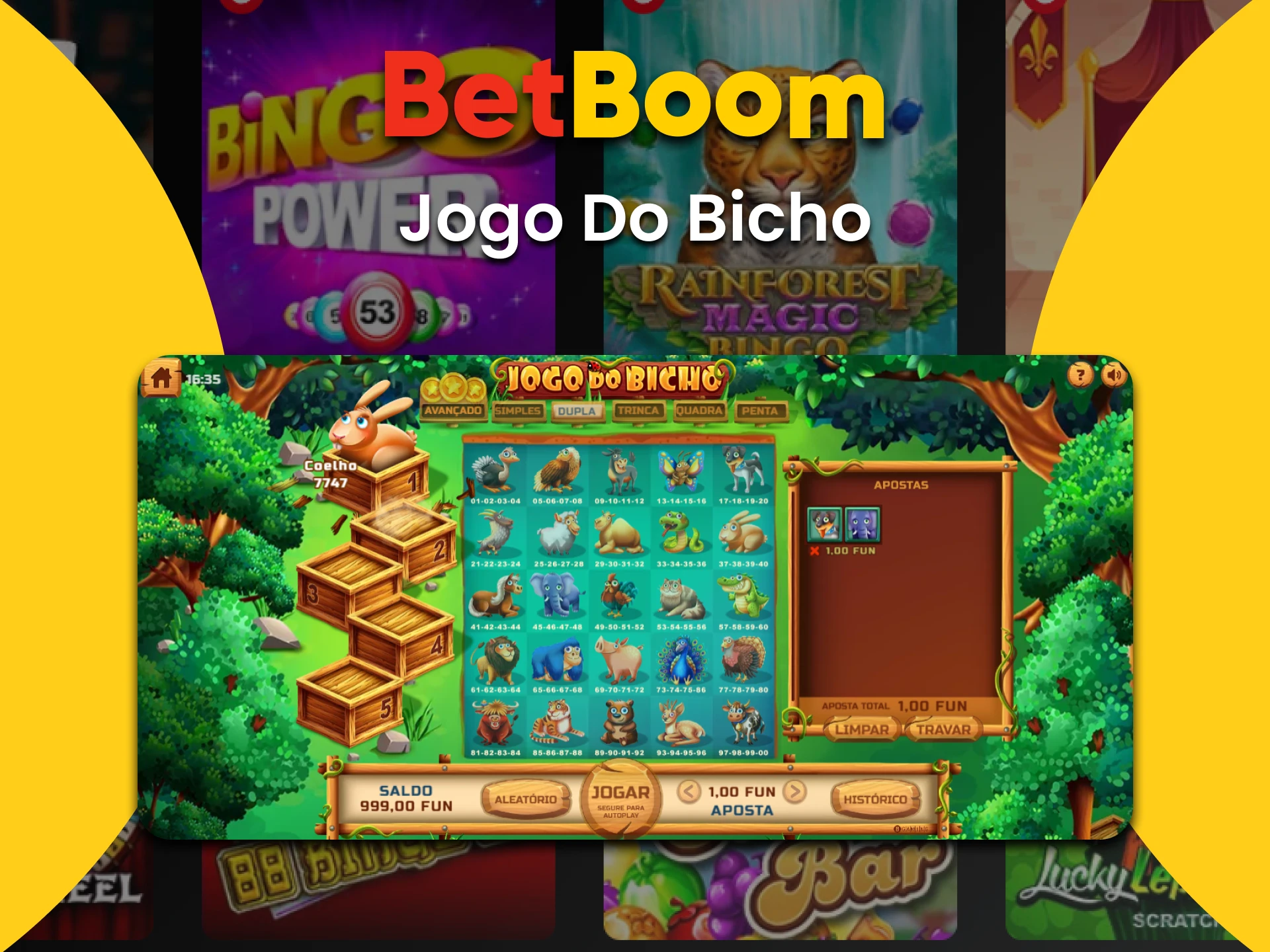 Vá para a seção Bingo do BetBoom para jogar Jogo Do Bicho.