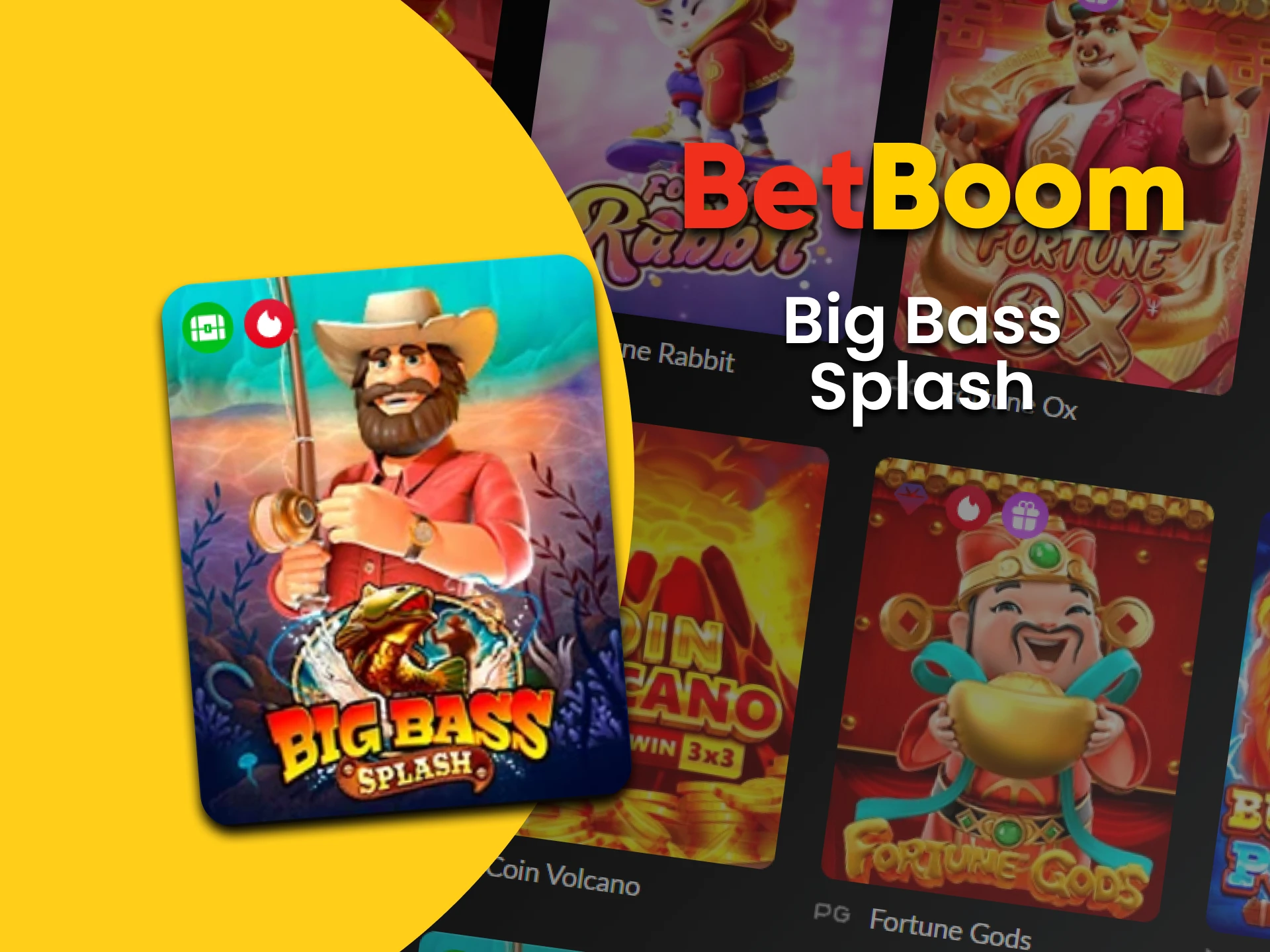Vá para a seção de slots no BetBoom para jogar Big Bass Splash.