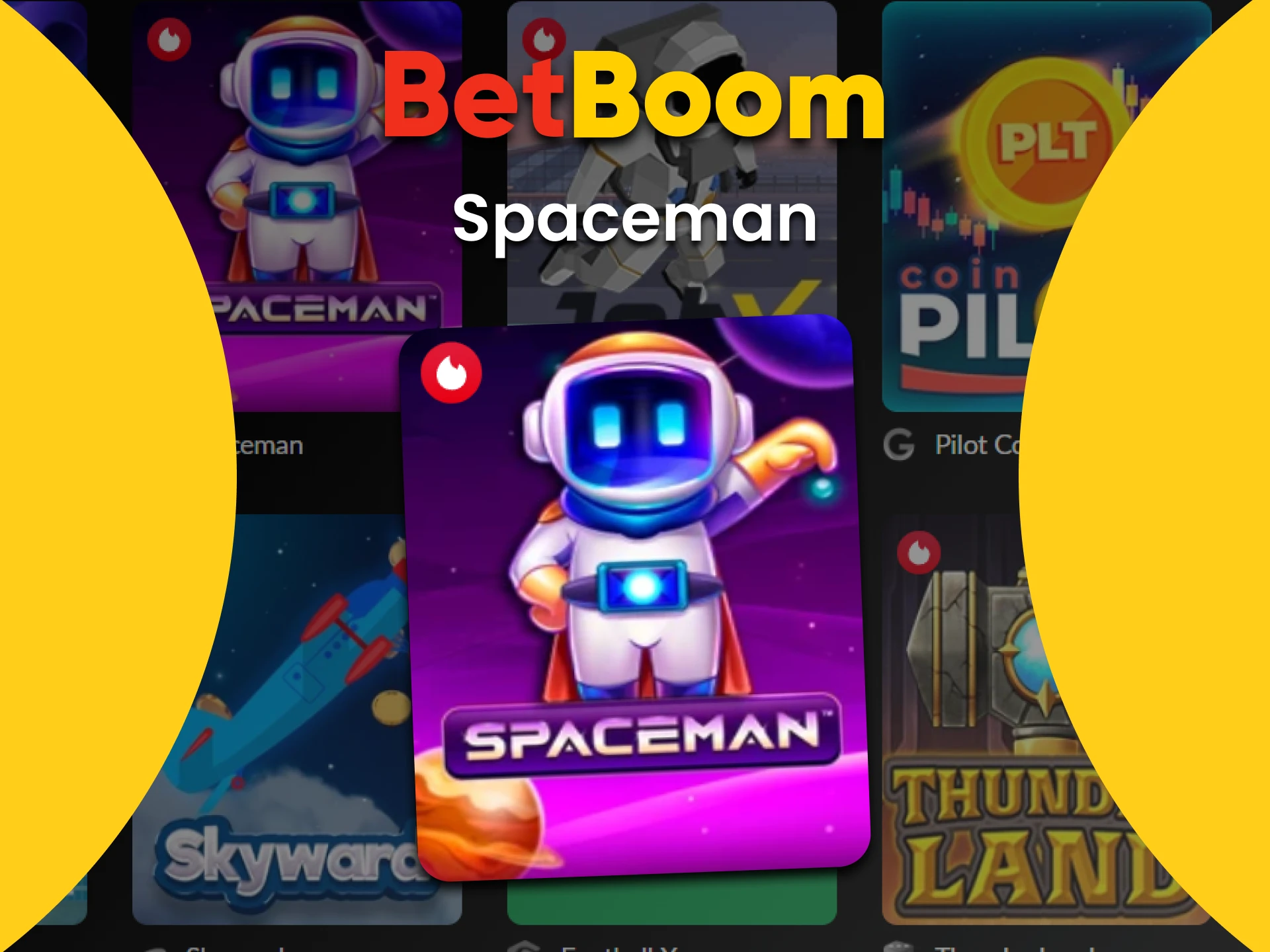 Jogue Spaceman na seção Crash do BetBoom.