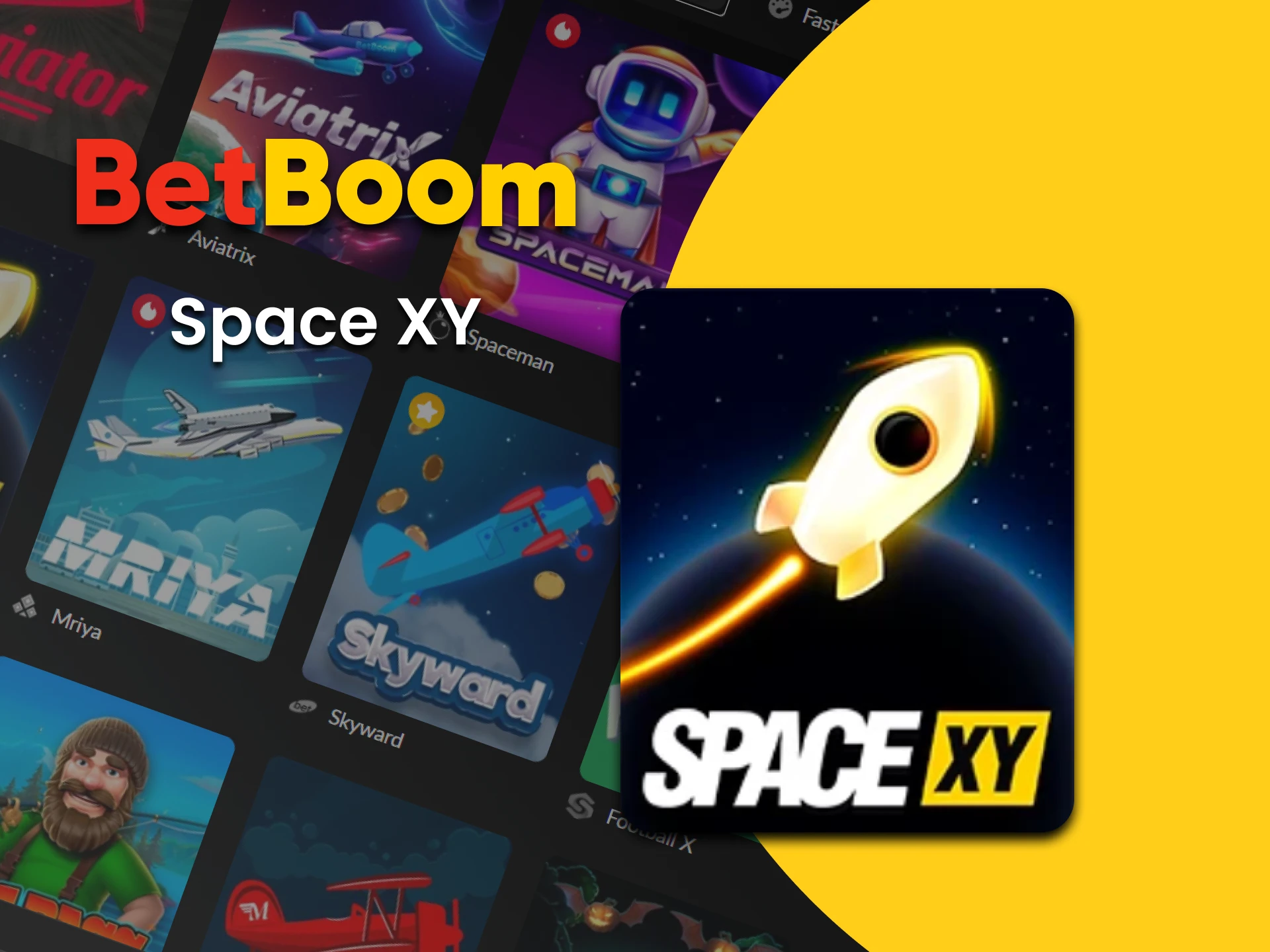 Jogue Space XY na seção Crash do BetBoom.