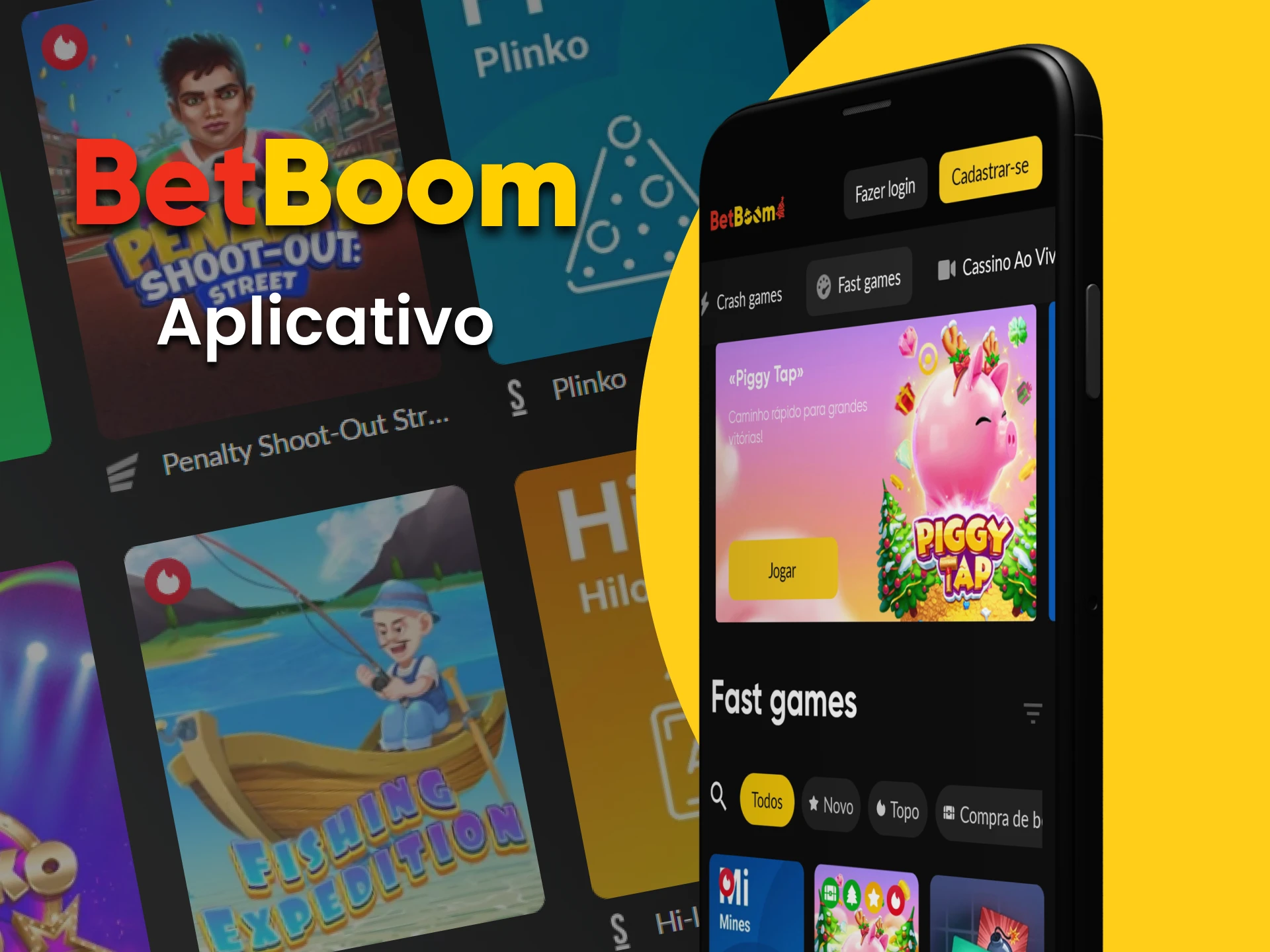 Jogue jogos rápidos com o aplicativo BetBoom.