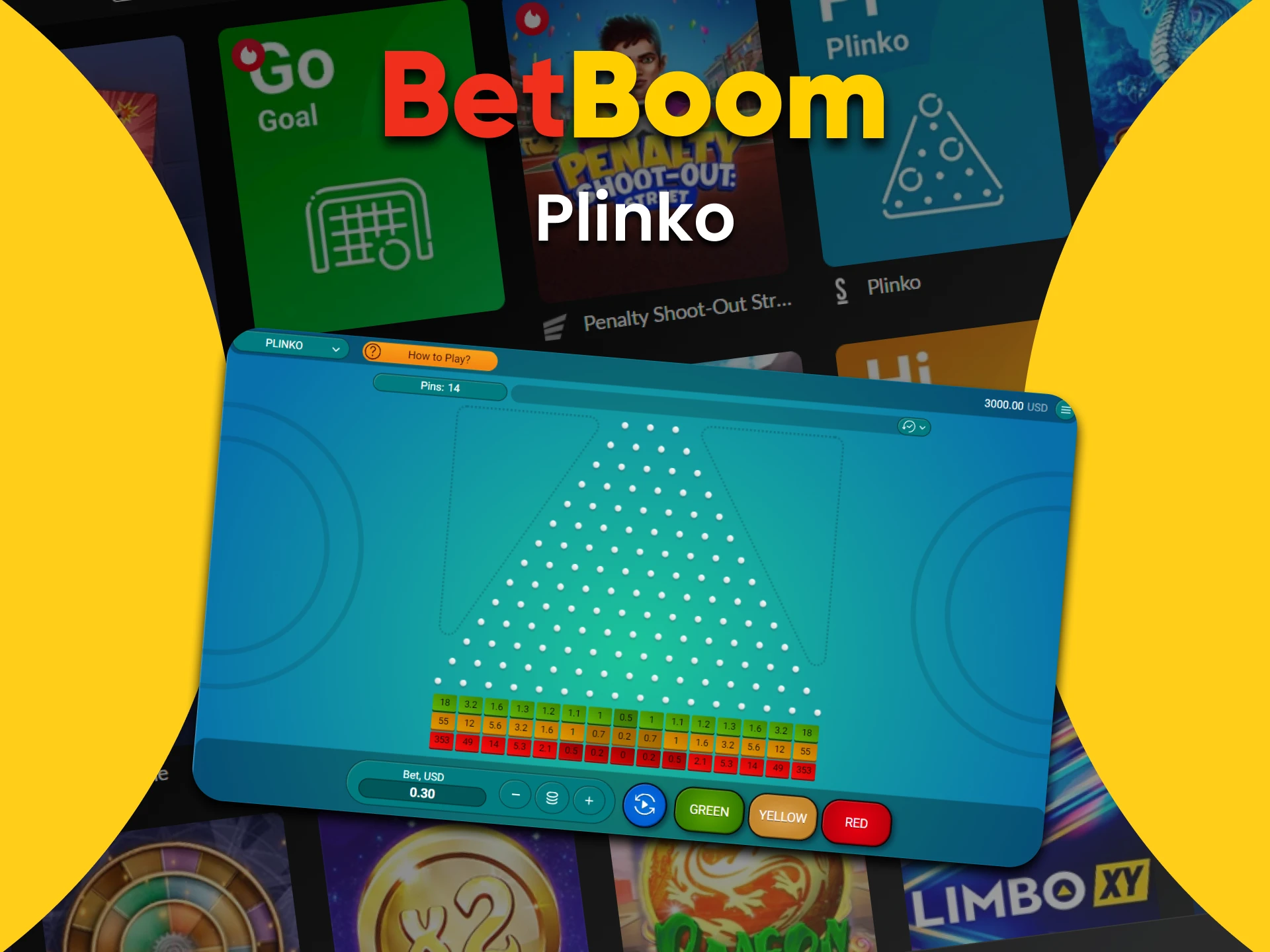 Para jogar Plinko, escolha a seção de jogos rápidos no BetBoom.