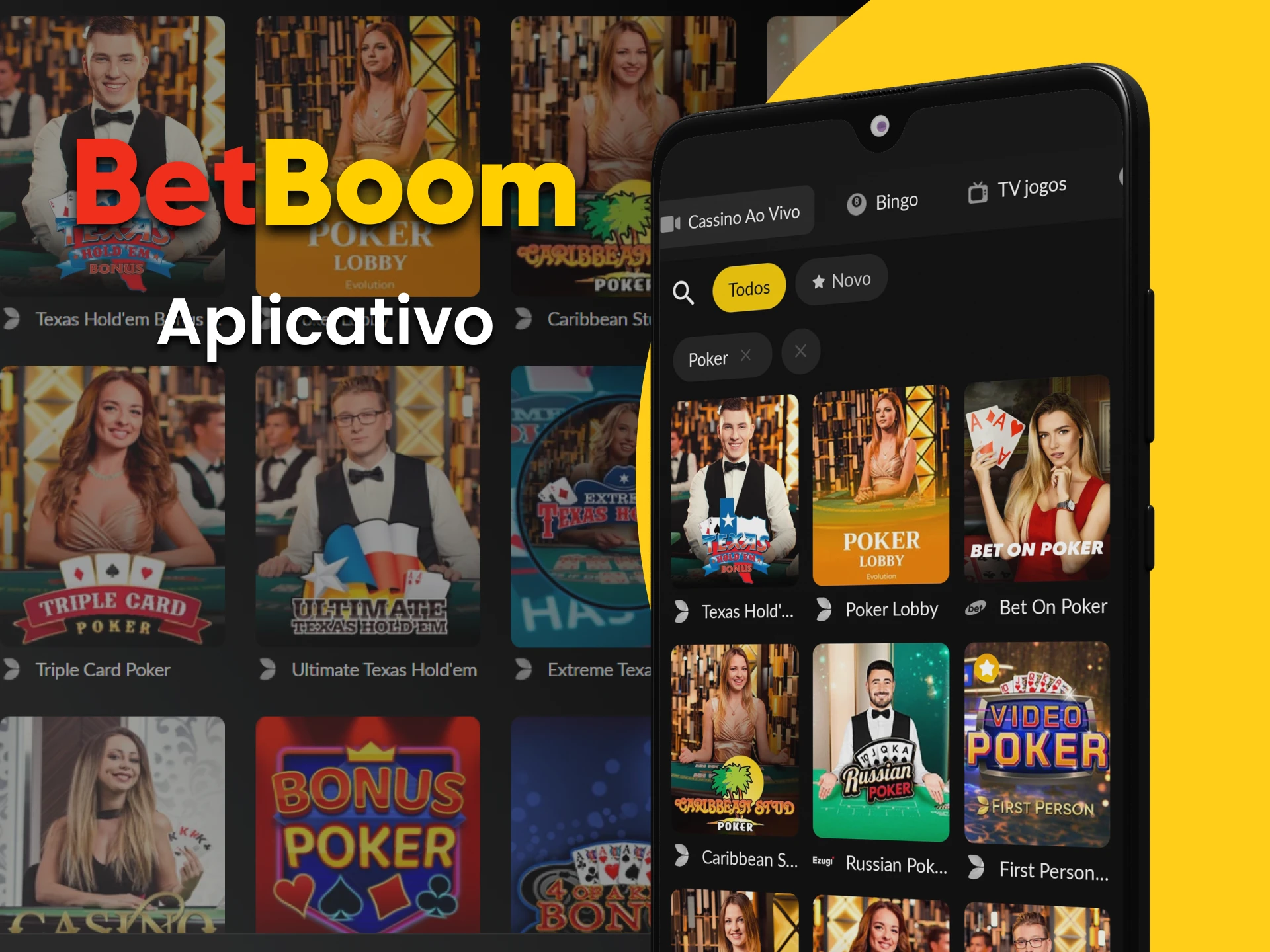 Para jogar pôquer, escolha o aplicativo BetBoom.