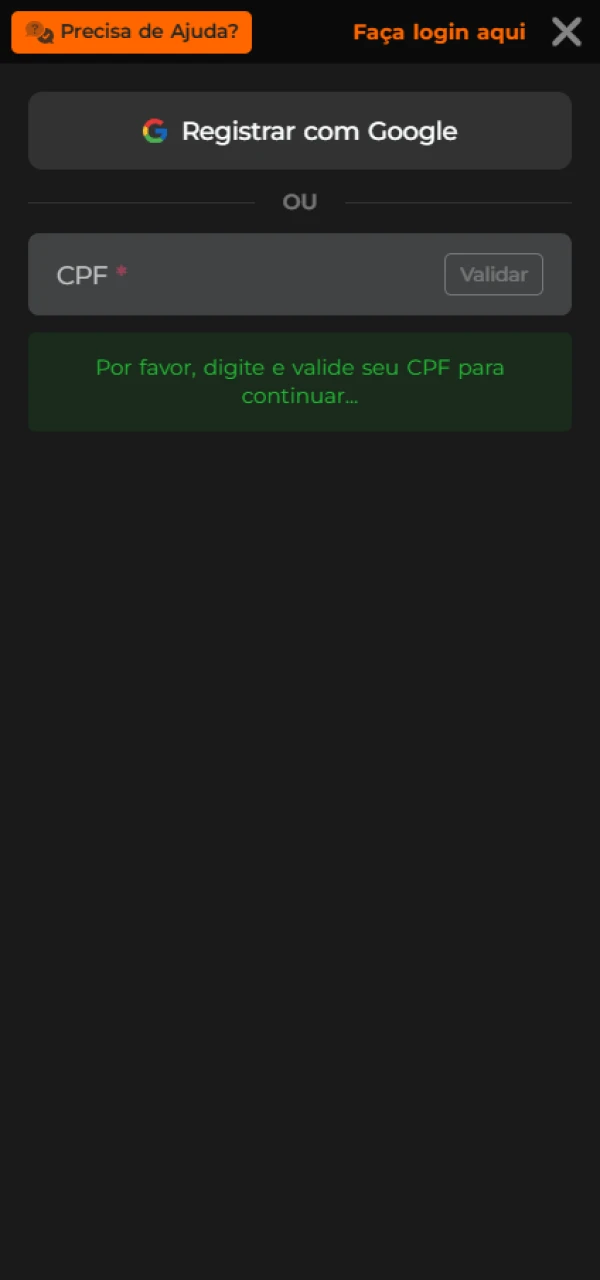 Criar uma conta na app EsportivaBet da forma que mais lhe convier.