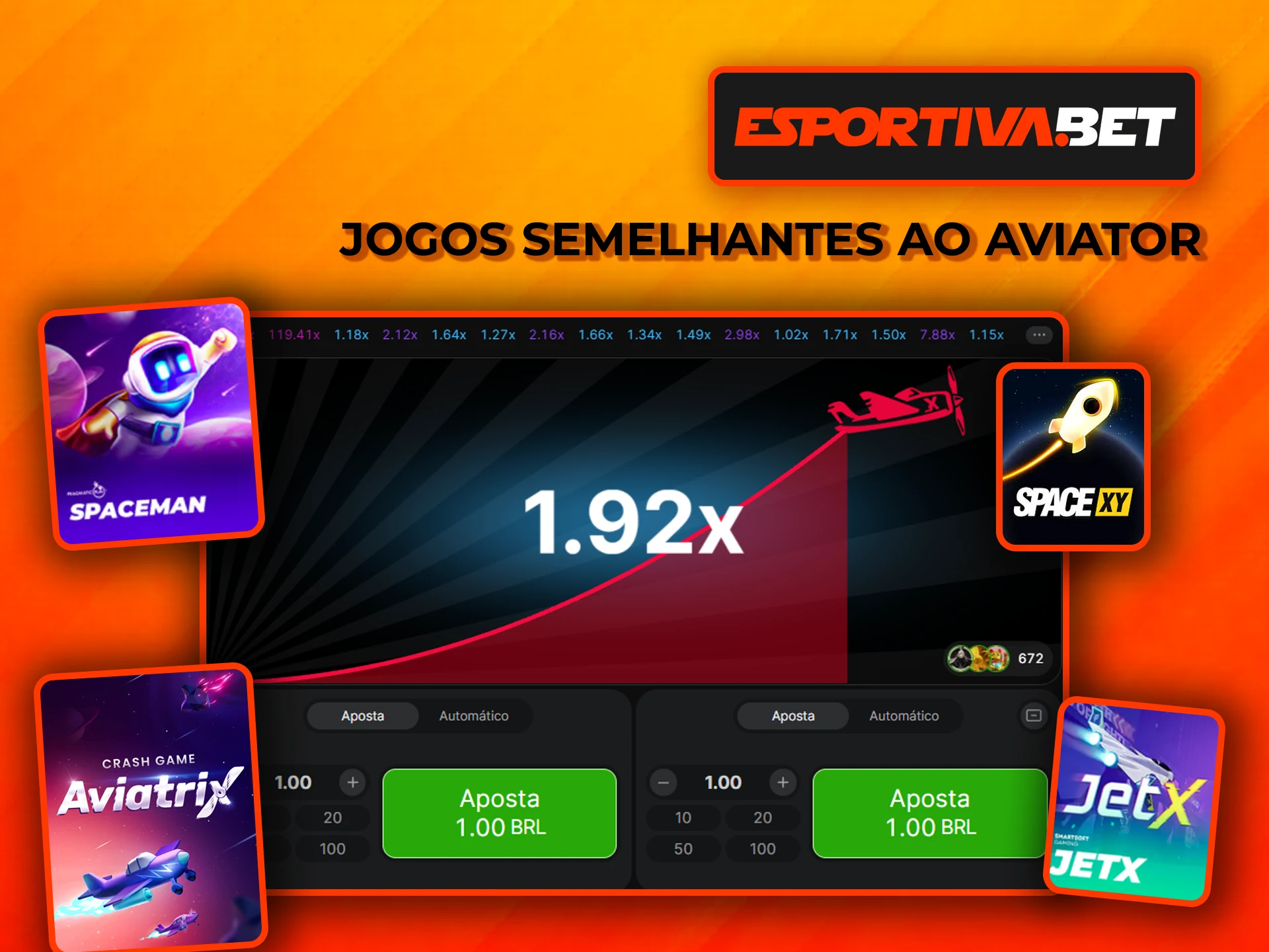 Explore jogos semelhantes ao Aviator na EsportivaBet.