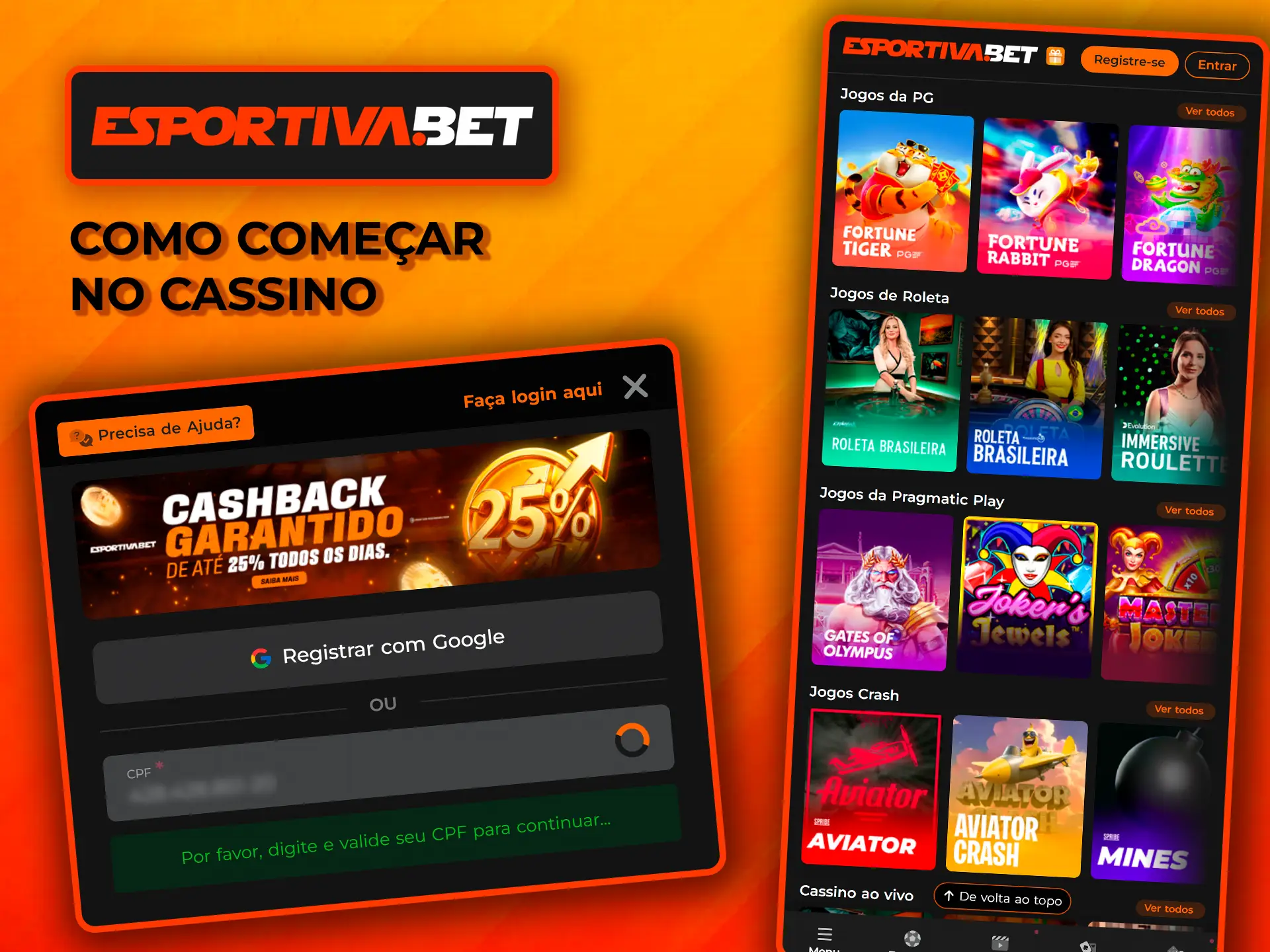Descubra como começar a jogar no casino EsportivaBet.