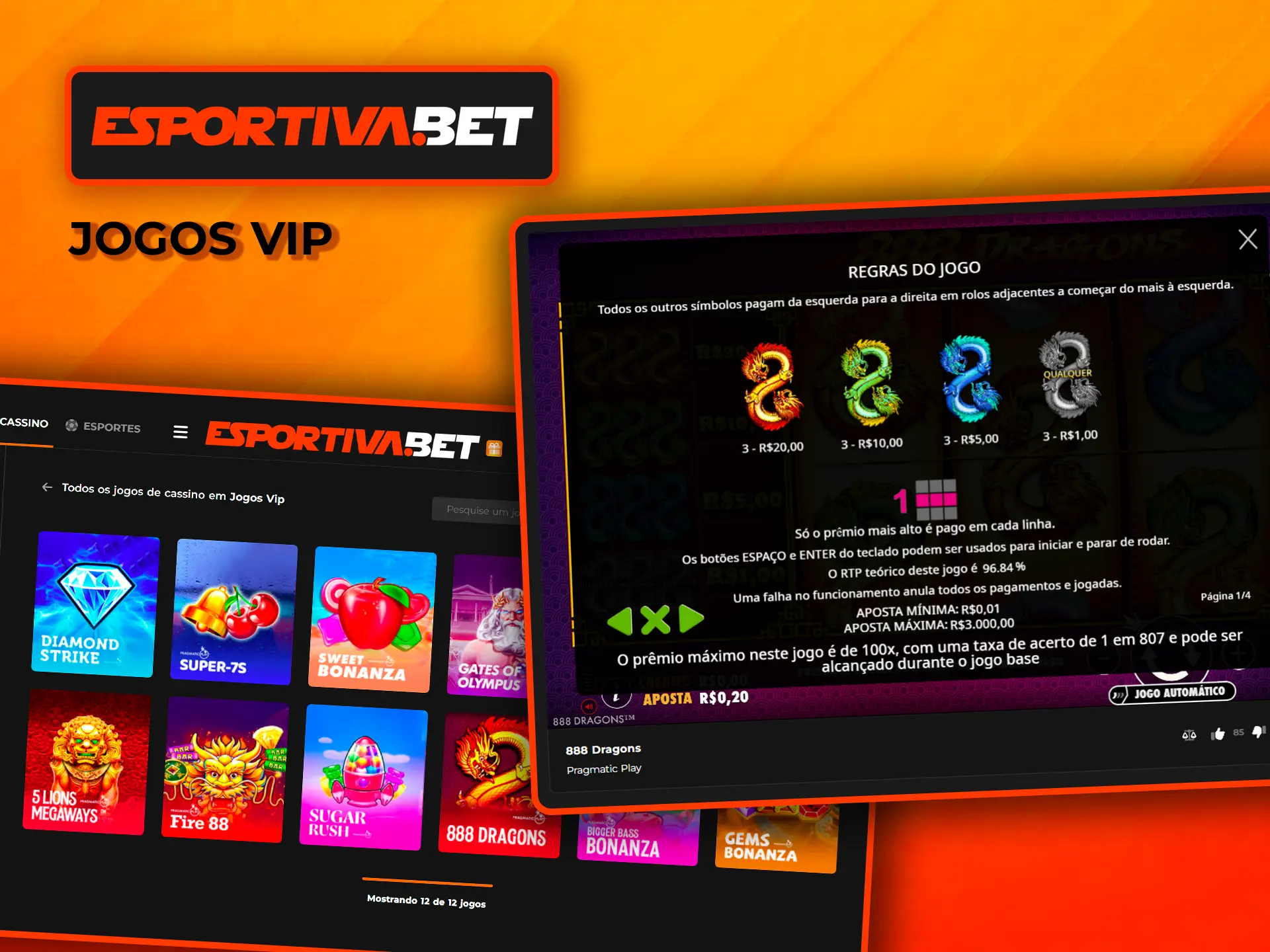 Experimente a emoção dos jogos VIP no casino EsportivaBet.