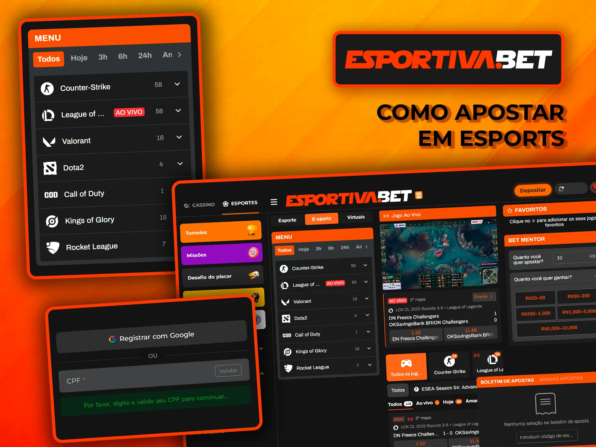 Descubra como apostar em eSports na EsportivaBet.