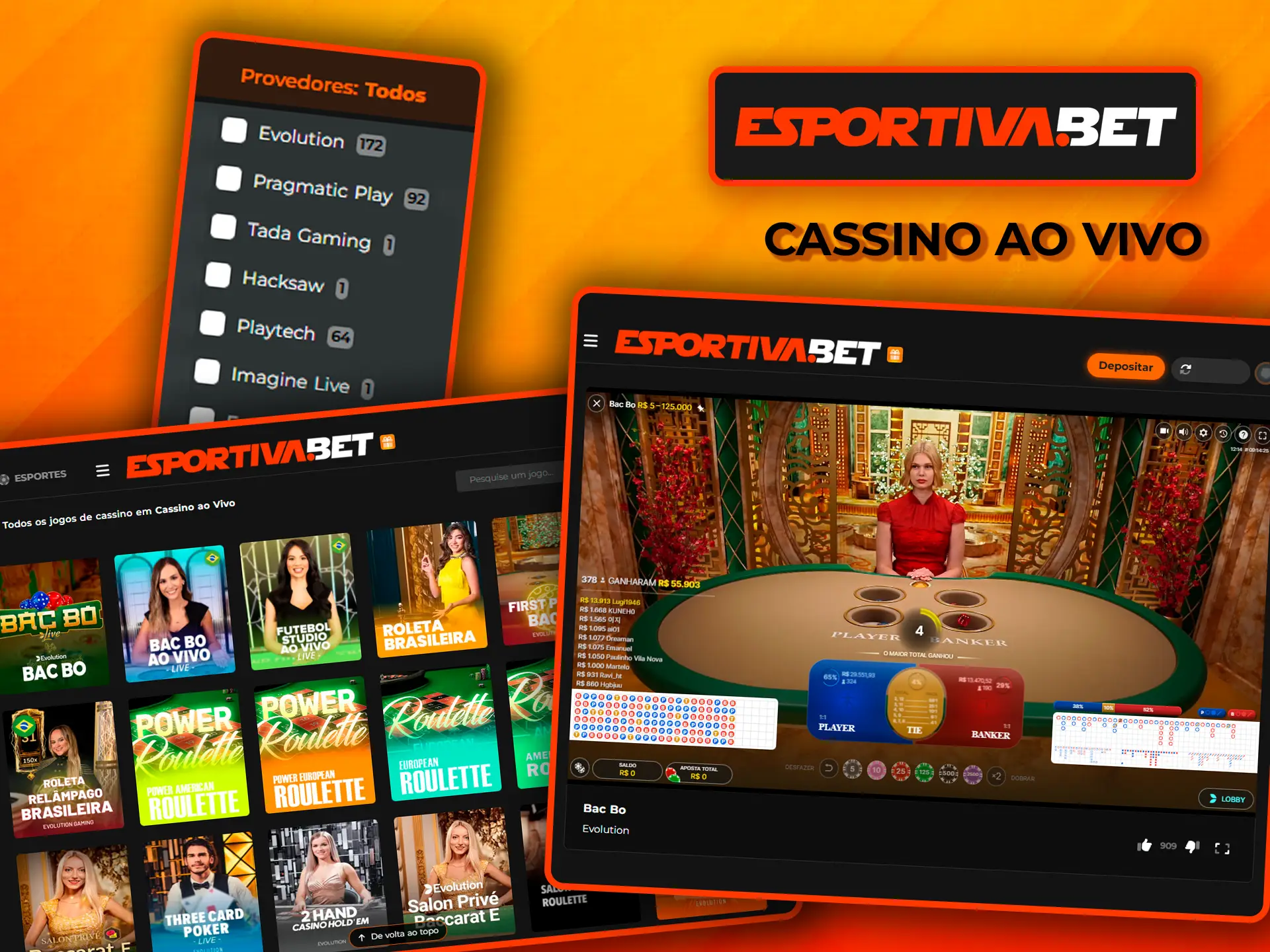 Jogue no casino com crupiês ao vivo na EsportivaBet.