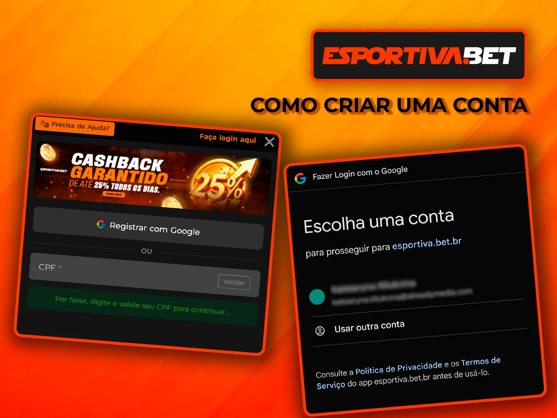 Saiba como criar uma conta na EsportivaBet.