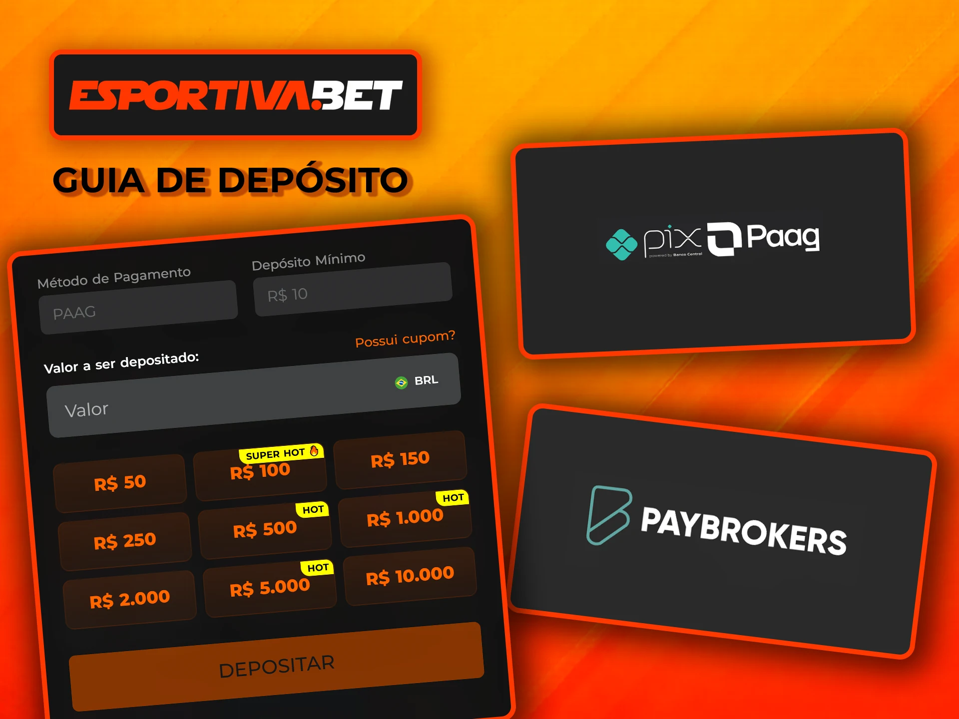Consulte o guia de depósito na EsportivaBet.