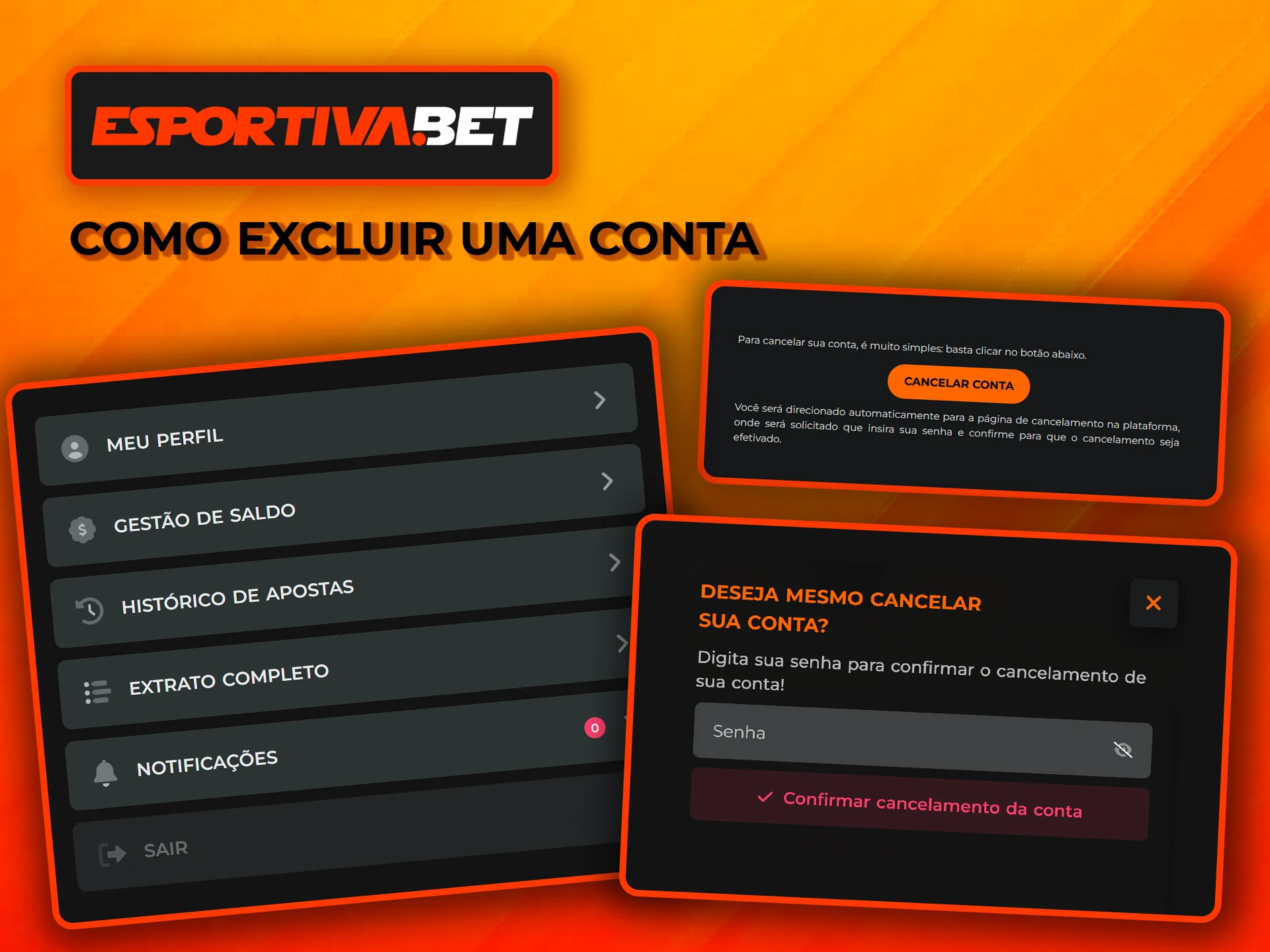 Saiba como eliminar a sua conta na EsportivaBet.