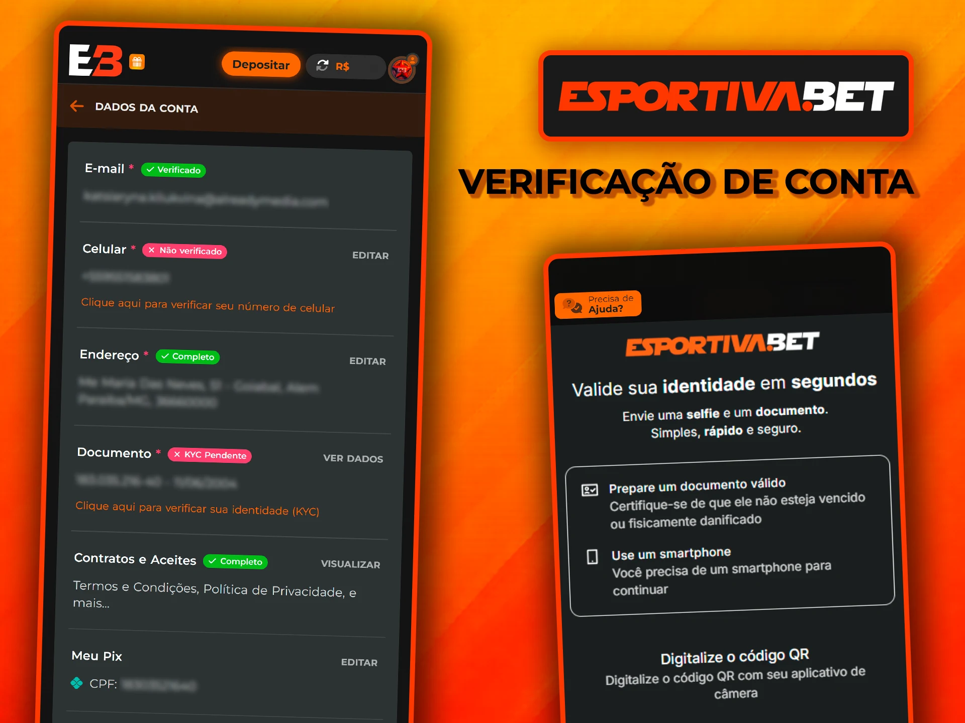Faça a verificação da sua conta na EsportivaBet.
